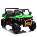 24V Xxxl Kids Ride On Utv W Parents Remote Control,Two Seater,Automatic Tipping Bucket,Rear Wheel Suspension,Slow Start,Portable Handle,Safety Belt,Led Light,Usb,Mp3,Bluetooth,Horn For Kids Aged 3 8. Green 50 99 Lbs Polypropylene