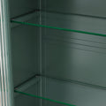 3 Door Arched Wall Mounted Glass Cabinets For Kitchen, Living Room And Bathroom Dark Green Dark Green Glass Metal