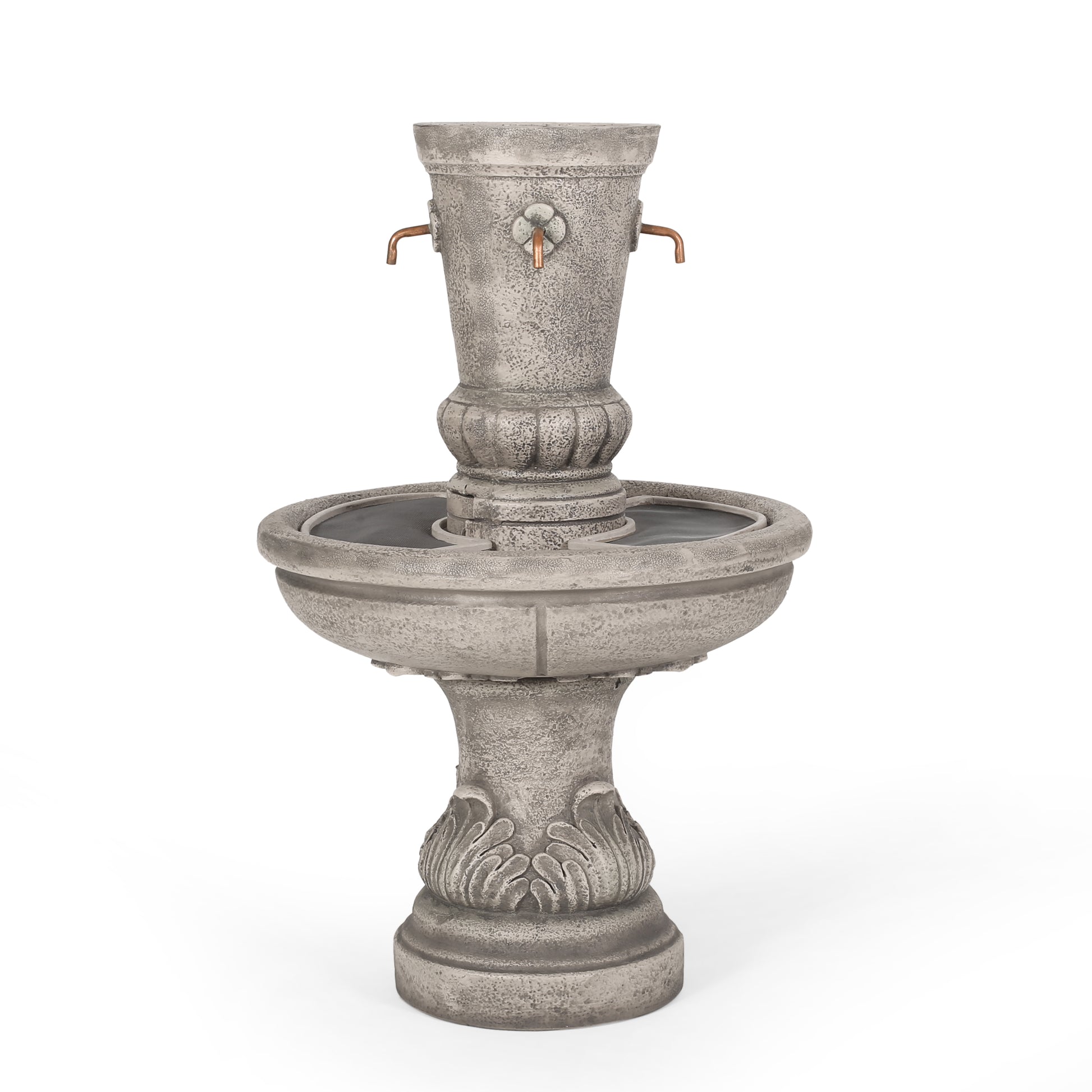 Frederick Outdoor Fountain, Light Brown Light Brown Polyresin