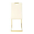 Modern Pu Dining Chair Living Room Chair Upholstered Chair, Gold Metal Chair Leg Design, Kitchen, Living Room, Bedroom, Dining Room Side Chair Set Of 2 Light Yellow Metal