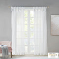 Twist Tab Voile Sheer Window Pair White Polyester