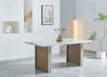 Elegant Marble Mdf Dinning Table For 6 Or 8, Rectangular 70.8