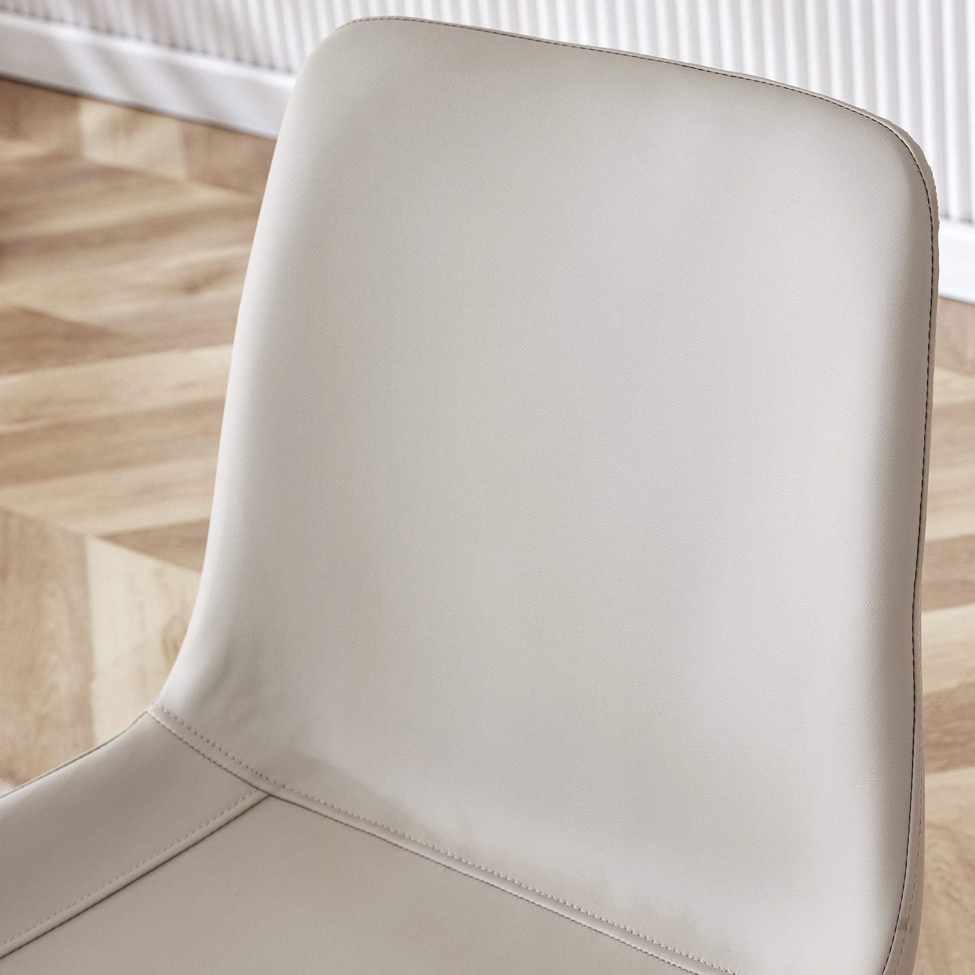 Table And Chair Set, White Imitation Marble Texture Rock Board Table Top, Black Metal Table Legs, Stable And Beautiful. Modern Simple Dining Table, Comfortable Seating. White Gray Metal