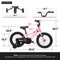 A16117 Ecarpat Kids' Bike 16 Inch Wheels, 1 Speed Boys Girls Child Bicycles For 3 4Years, With Removable Training Wheels Baby Toys, Front V Brake, Rear Holding Brake Pink Cute Polyurethane Foam 3 To 4 Years Carbon Steel Outdoor