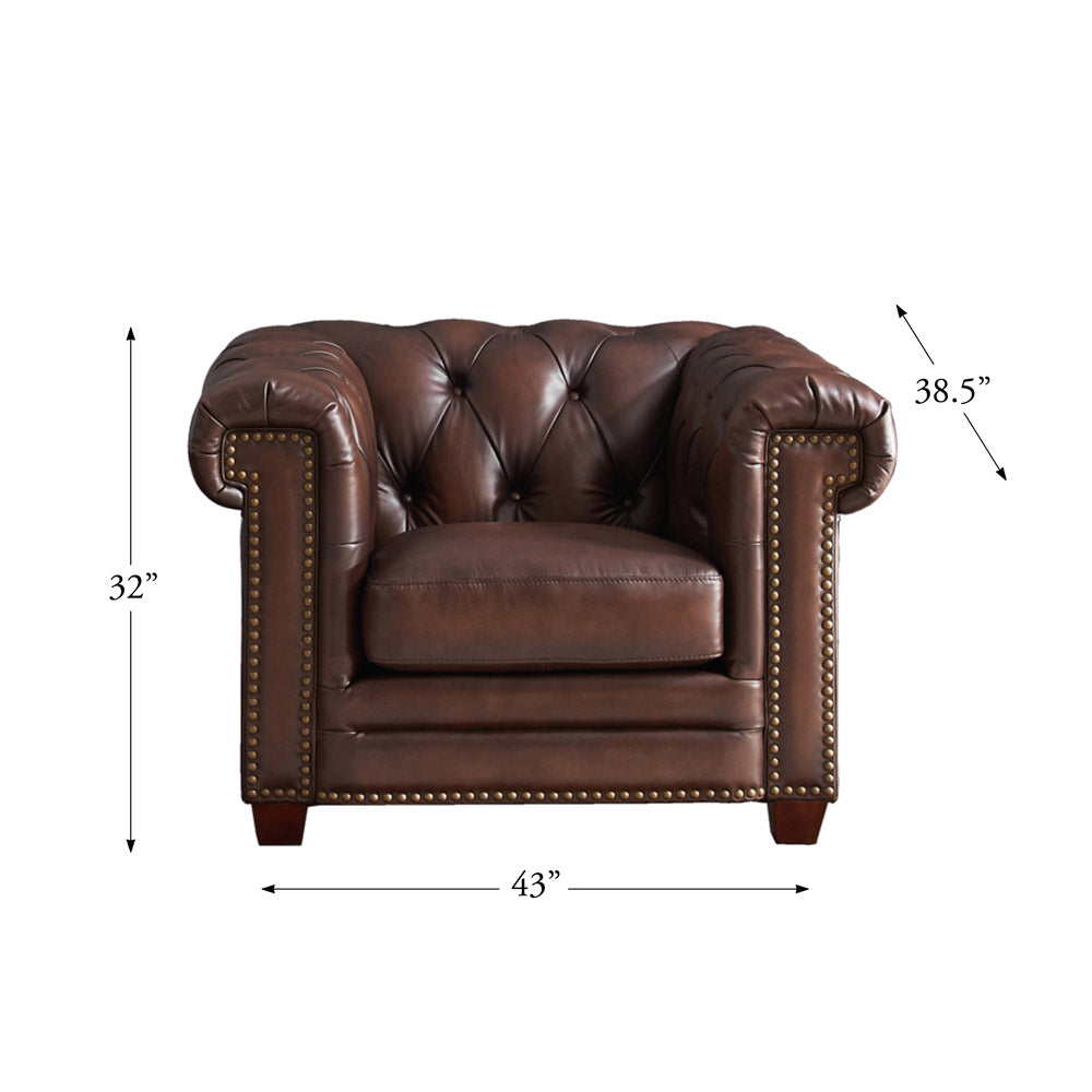 Stanwood Leather Chair Caramel Down Filling Genuine Leather