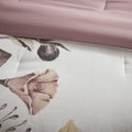 8 Piece Cotton Printed Comforter Set Blush Queen Queen Blush Polyester