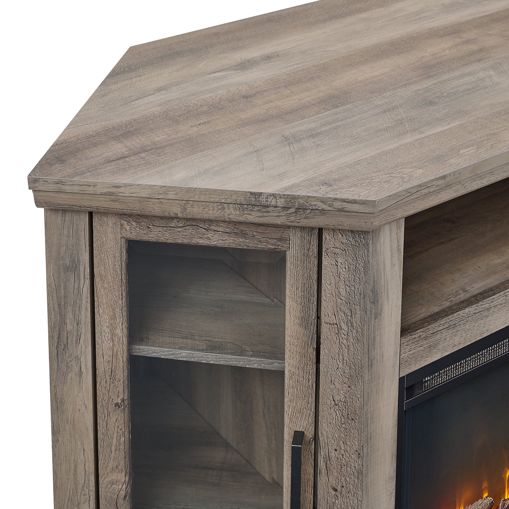 Classic Glass Door Fireplace Tv Stand For Tvs Up To 55" Espresso Espresso Mdf