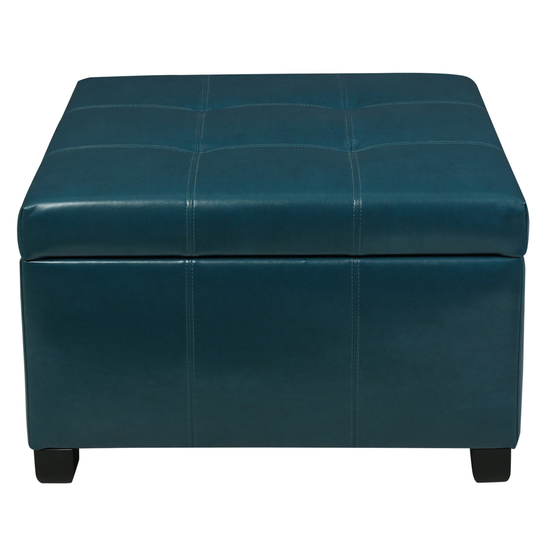 Richmond Kd Storage Ottoman Teal Pu