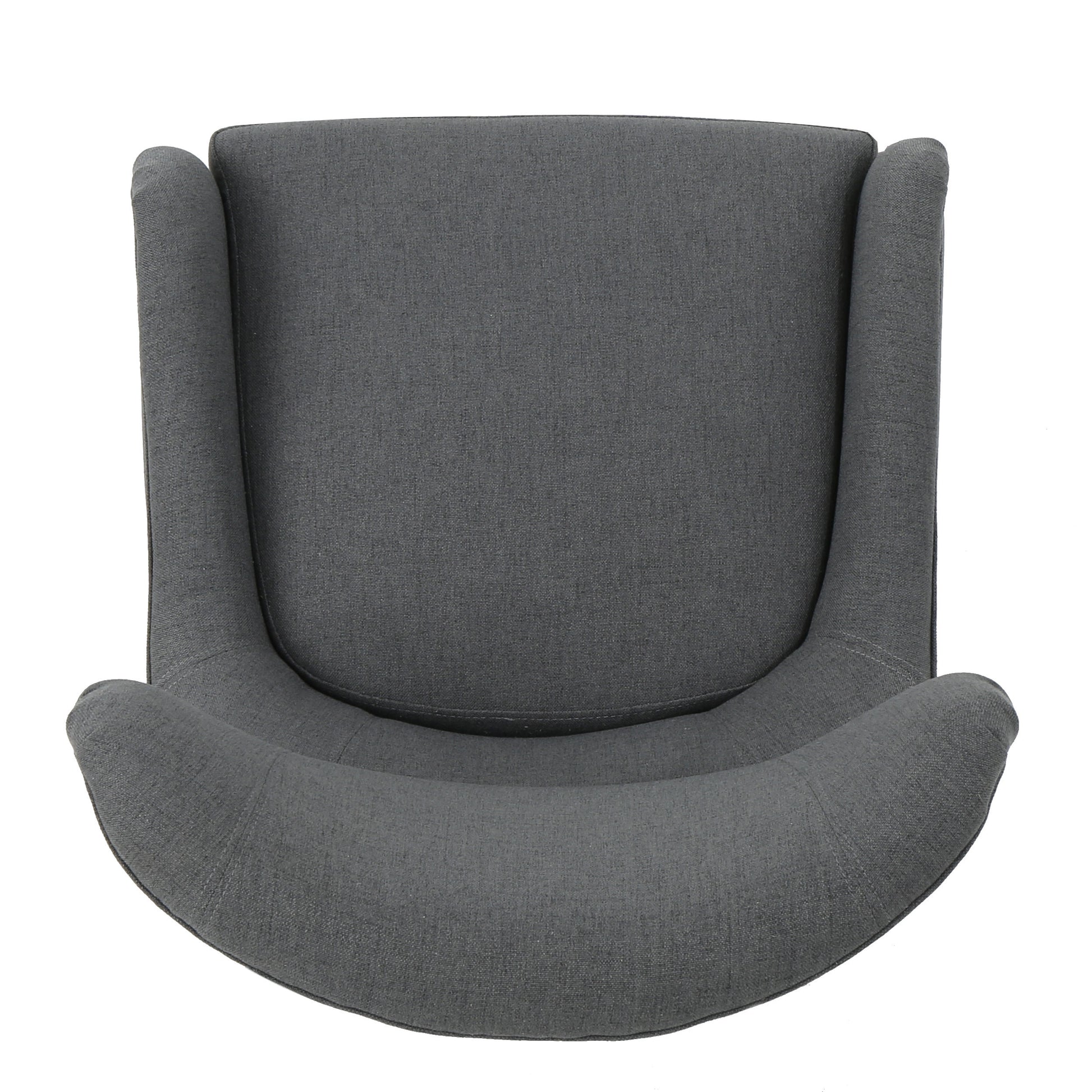 Modern Upholstered Armchair With Solid Leg, Leisure Single Sofa Chair For Living Room Bedroom Reading And Studio Charcoal Fabric