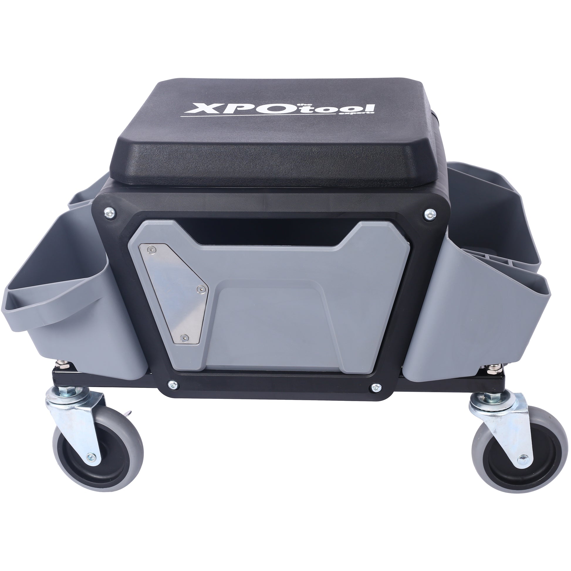 Heavy Duty Mechanic Stool With 330Lbs Load Capability, Garage Stool With Wheels, Rolling Creeper With Soft Rubber Cushion Seating For Auto Repair And Diy Home Car Beauty, Gray Gray Plastic