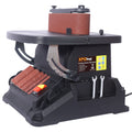 Vertical Oscillating Spindle Sander & Belt Sander, 2 In 1 Combination Woodworking Machine Black Steel
