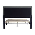 Queen Size Upholstered Platform Bed Frame With Modern Button Tufted Linen Fabric Headboard, No Box Spring Needed, Wood Slat Support, Easy Assembly, Dark Grey Queen Dark Gray Linen