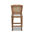 Triomphe Rattan Wicker High Back Armless Counter Bar Stool, White Pepper Stain Resistant High Performance Polyester White Foam Wood Fabric Rattan