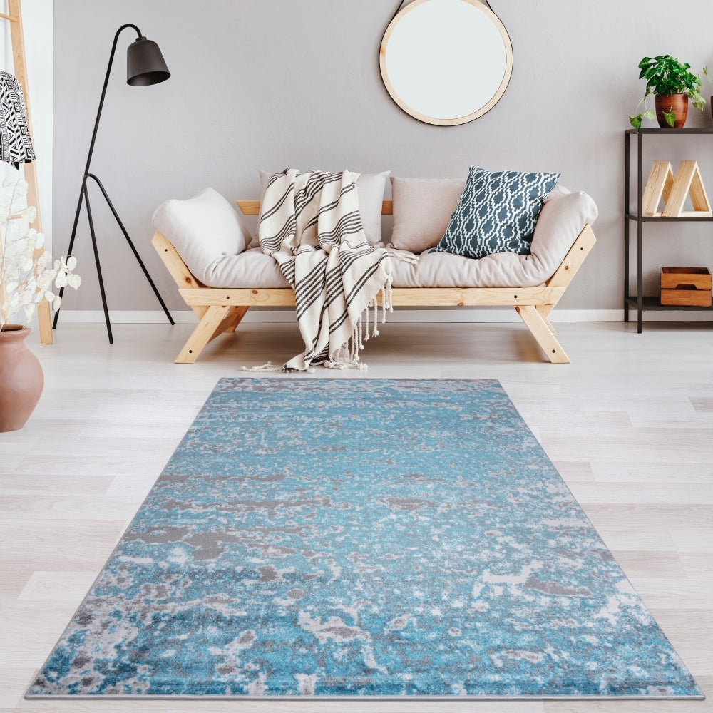 Jersey Area Rugs, Carpets For Livingroom, 5X7 Area Rugs ,3984 Blue Grey Rectangle 5&7 Blue Grey Contemporary Abstract Polypropylene