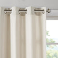 Solid Piece Dyed Grommet Top Curtain Panel Natural Polyester