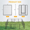 Dog Playpen 32 Inch 16 Panles, Ideal Dog Fence For Small Medium Dogs Indoor & Outdoor Bliss, Perfect Dog Pen For Camping, Yard, Rv, Garden Fence, Black Black Metal
