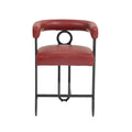Coolmore Bar Stools Set Of 2, Modern Bar Stool With Back, Black Metal Frames, Upholstered Bar Stools For Kitchen Island, Pub, Club Wine Red Pu Wine Red Foam Pu Leather