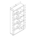Mid Century Display Cabinet, Open Back Display Cabinet With 8 Shelves White & Dark Taupe White Particle Board