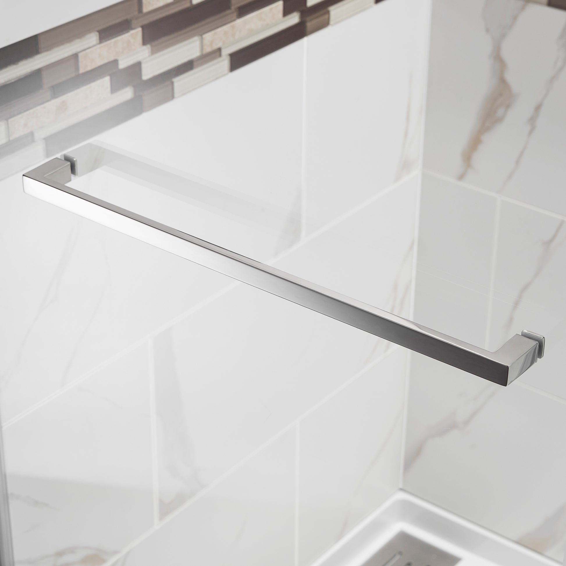 56" 60"W X 76"H Frameless Double Sliding Shower Door, 3 8" 10Mm Clear Tempered Glass, Glass Door For Bathroom, Chrome Finish Chrome Bathroom American Design Glass Metal