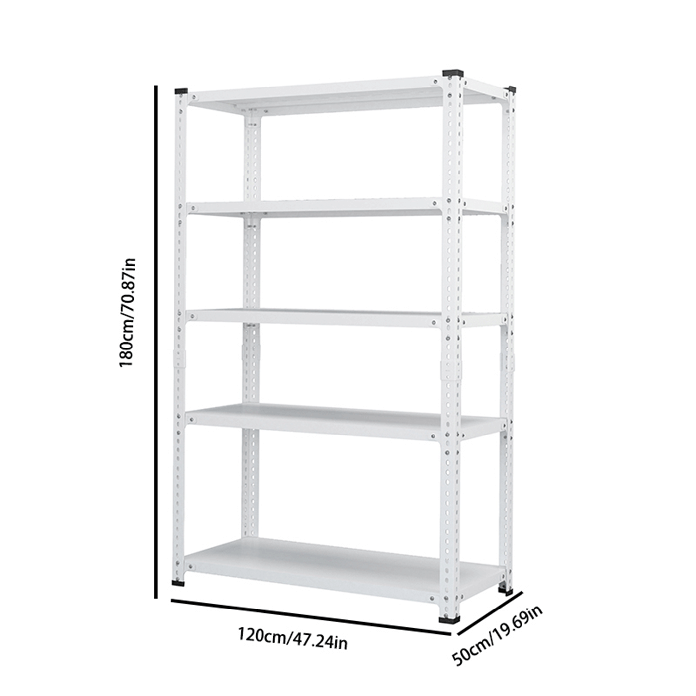 Household Storage Rack, Adjustable Display Rack, Basement Balcony Storage Rack, Carbon Steel Storage Rack, 120Cm * 50Cm * 180Cm, Five Floors White 5 White Etagere Primary Living Space Metal Contemporary Adjustable Shelves Metal