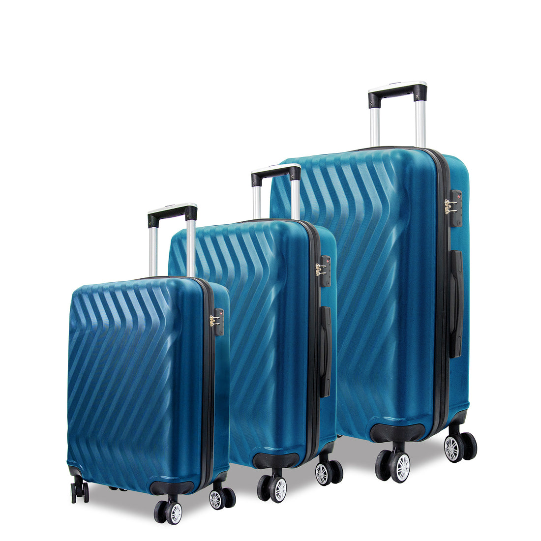 Hardside Lightweight Luggage Featuring 4 Spinning Wheel Robust Abs And Secure Tsa Lock Luggage Set 3 Pieces 20 24 28 Inches Women And Men Dark Blue Abs