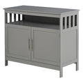 Homcom Sideboard Buffet Cabinet, Modern Kitchen Cabinet, Coffee Bar Cabinet With 2 Level Shelf And Open Compartment, Grey Grey Mdf