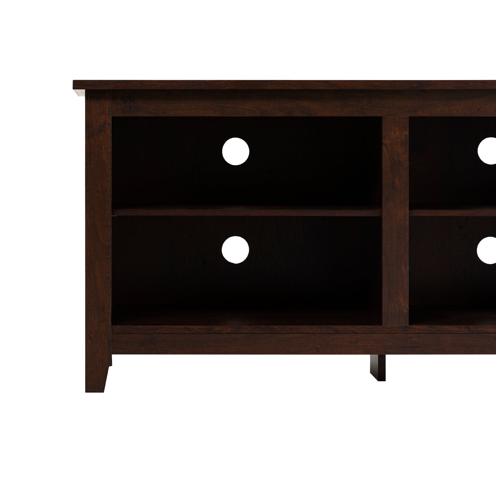 Modern Transitional 3 Shelf Open Storage 70" Tv Stand For 80" Tvs Brown Brown Mdf