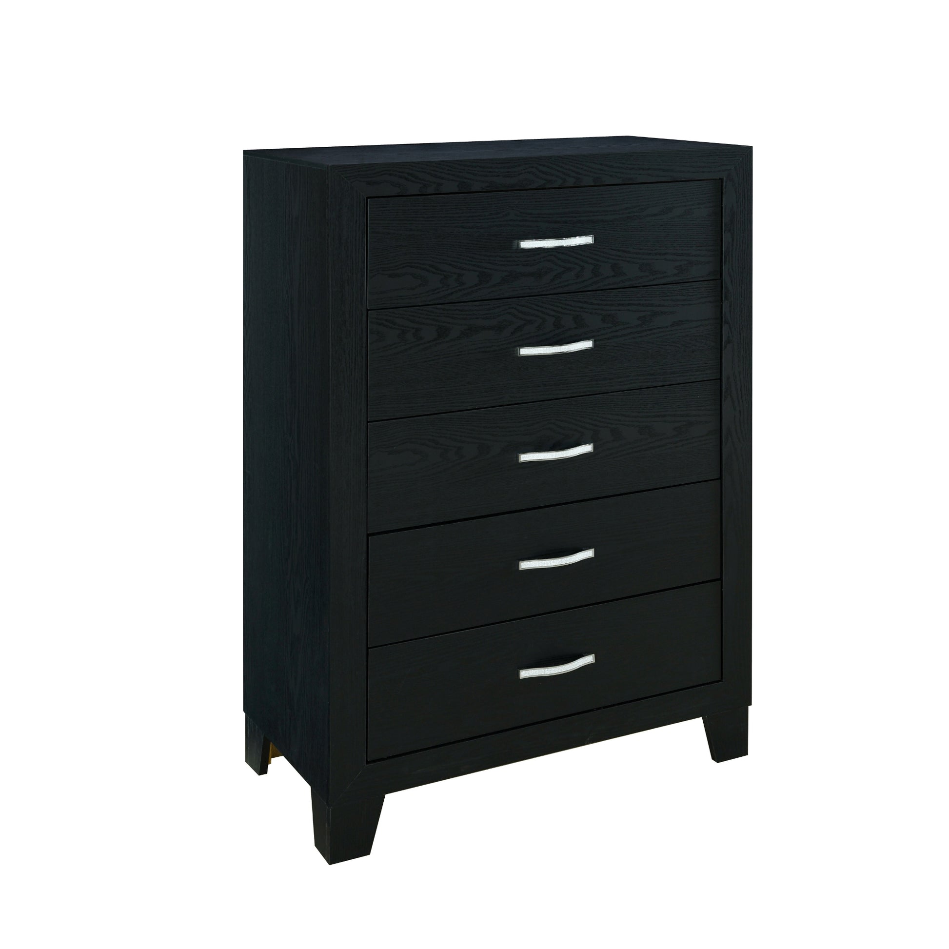 Carlos Black Chest Black Solid Wood Mdf