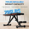 Adjustable Weight Bench 795Lb Capacity Foldable Workout Bench Press For Home Gym, Full Body Exercise And Strength Training, Lifting Sit Up Incline Decline Flat Utility Bench Black Leather