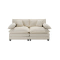 Armless Deep Seating 2 Seater Corduroy Sofa, Can Be Combined With Alternative Armrests And Single Armless Sofasbeige Corduroy Fabric Beige Corduroy 2 Seat