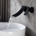 Wall Mount Widespread Bathroom Faucet Matte Black Brass