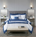 8 Piece Comforter And Quilt Set Collection Navy Full Queen Full Navy Polyester