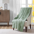 Oversized Quilted Throw With Soped Edges Seafoam 60X72