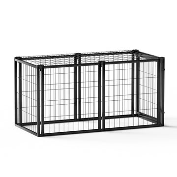 Dog Crate 47.2" Dog Kennel For Small Medium Dogs, Puppy Dog Playpen With Top, Pet Cage, Indoor, Black.47.2"L X 22"W X 24"H. Black Iron