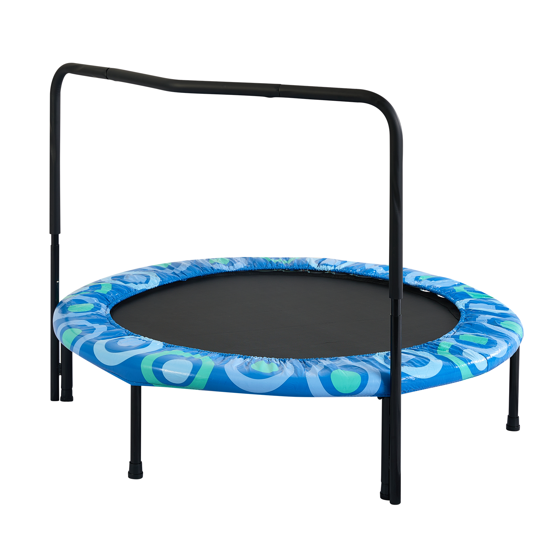 Xtp002 Assembled Children'S Trampoline Happy Expression Outdoor And Indoor For Kids Age 3 7 Blue Steel