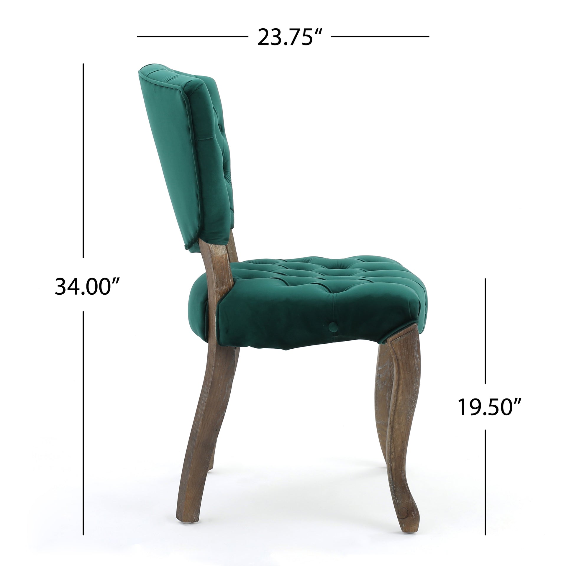 Kd Tufted Chair Wthr Dark Green Velvet