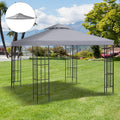 Outsunny 9.8' X 9.8' Gazebo Replacement Canopy, 2 Tier Top Uv Cover For 9.84' X 9.84' Outdoor Gazebo Models 01 0153 & 100100 076, Light Gray Top Only Gray Polyester