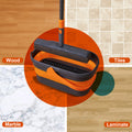 Sponge Mop Kit And Collapsible Bucket, Mop And Bucket For Floor Cleaning, Hands Free Home Floor Cleaning, Floor Cleaning System Black Orange Plastic