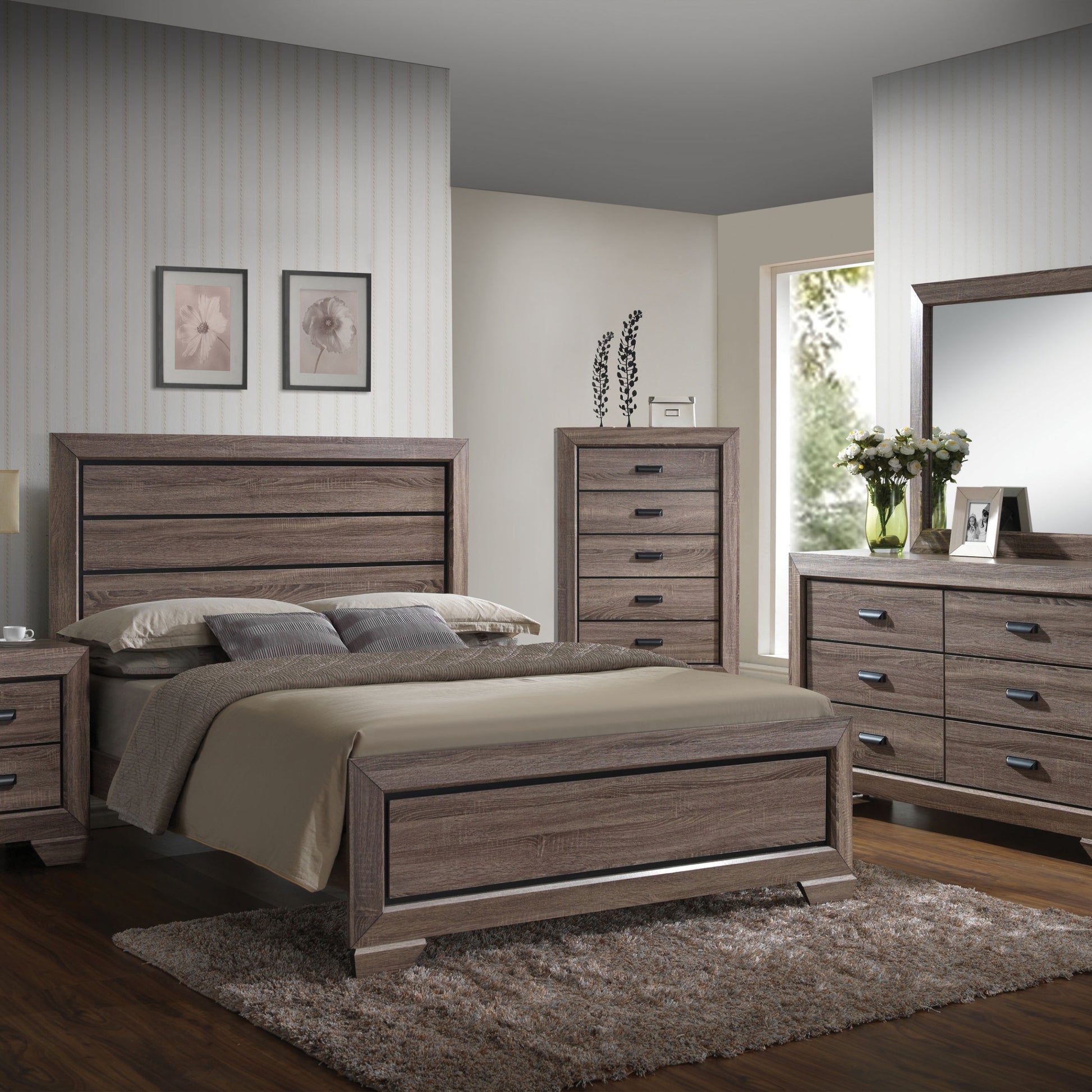 Weathered Grey Queen Bed Box Spring Required Queen Gray Wood Gray Bedroom Rustic Panel Wood