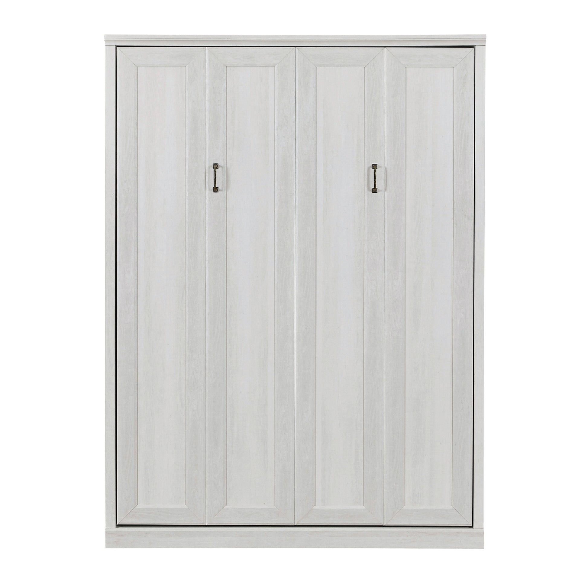 Full Size Half Self Close And Open Murphy Bed Cabinet Space Saving Bed Perfect For Guest Room, For Bed Room, Guest Room, Home Office, Rustic White Box Spring Not Required Full Rustic White Wood White Pine Murphy Pine