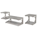 Unique Coffee Table, Solid Wood 23.8 Inch Modern Coffee Table Modern Center Table With Storage, Solid Wood Special Shape Coffee Table, Living Room, Kitchen, Apartment Dining Table Gray Solid Wood Mdf