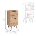 Augusta Light Dresser, Hairpin Legs, Superior Top,Three Drawers Light Oak Beige Bedroom Modern Particle Board Particle Board