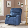 Massage Recliner Navy Blue Fabric