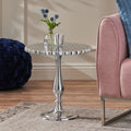 Curly Accent Table Antique Silver Metal