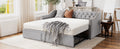 Twin Size Upholstered Daybed With Pop Up Trundle, Gray Twin Gray Upholstered