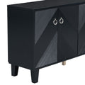 Light Luxury Cabinet Adorned With Geometric Patterns, Suitable For Hallway, Entryway, Living Room 3 4 Spaces Black Primary Living Space Adjustable Shelves Mdf