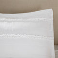 5 Piece Microfiber Ruffled Comforter Set White Queen Queen White Polyester