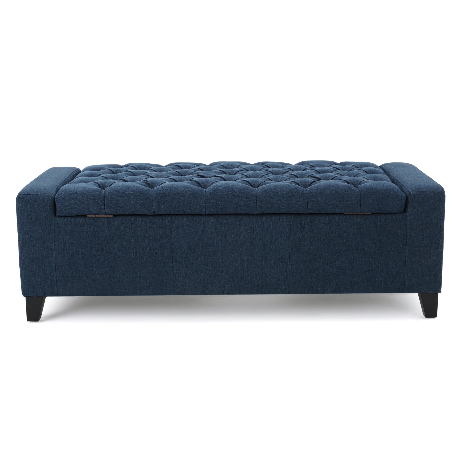 Guernsey Ottoman Navy Blue Fabric