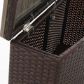 Madras Faux Wood Accent Table Brown Aluminium