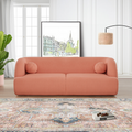 Anna French Boucle Sofa Pink Wood Primary Living Space Foam Boucle,Solid Wood 3 Seat